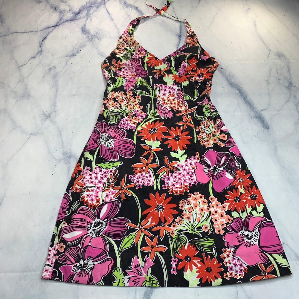 Lilly Pulitzer White Label Floral Halter Dress - Picture 2 of 8